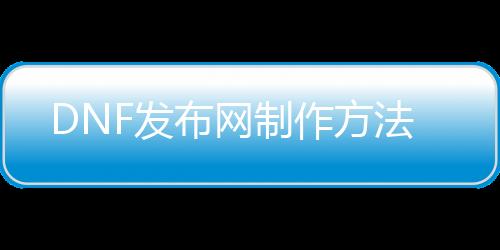 DNF发布网制作方法