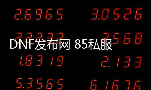 DNF发布网 85私服（DNF发布网85a）