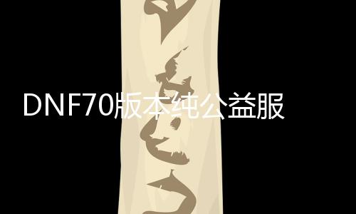 DNF70版本纯公益服发布网下载及玩法攻略,最新DNF70版本公益服发布网开服信息